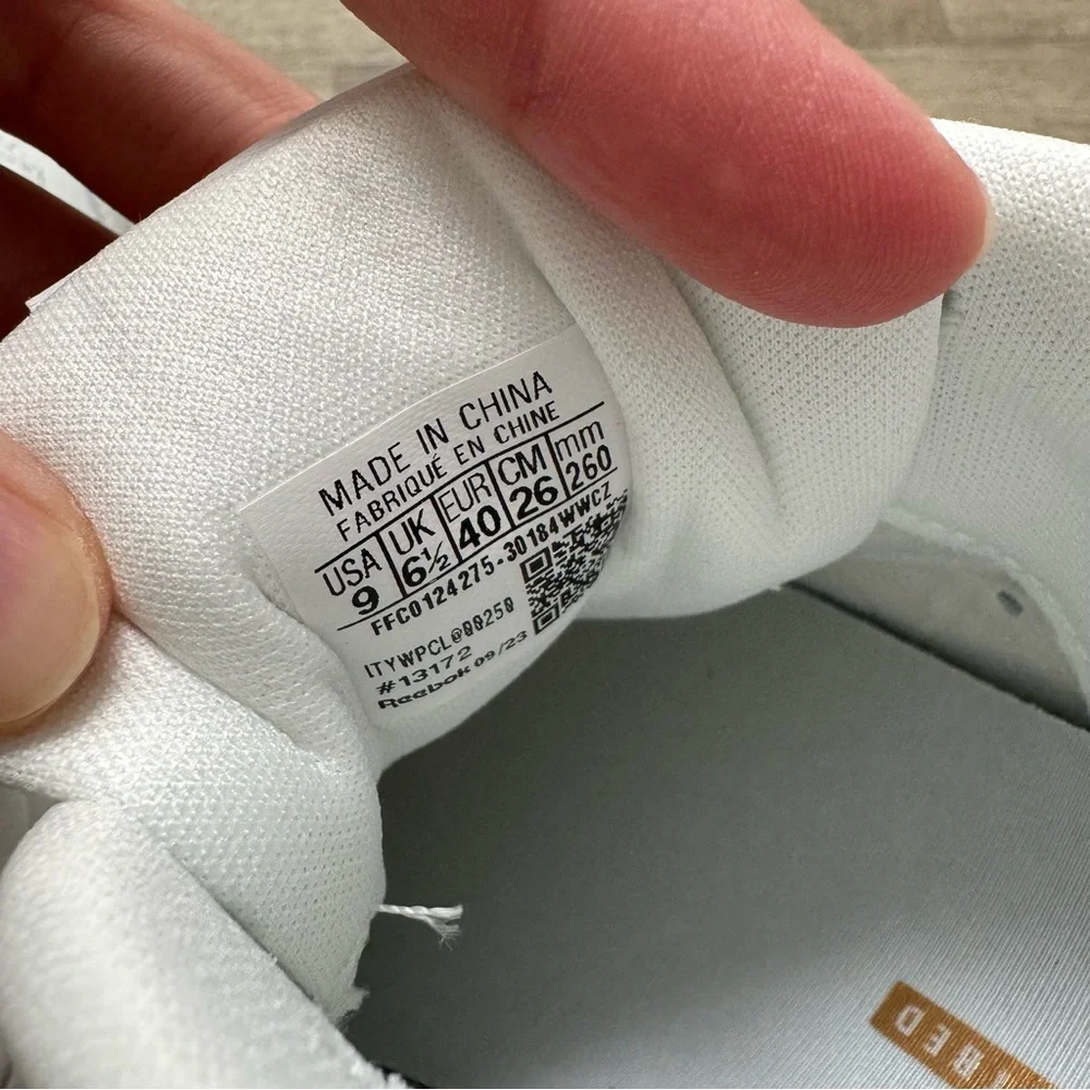 🆕 REEBOK Tech G Geo White Gold Gum Leather Sneakers - Picture 9 of 9